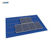 Supports de montage de panneaux solaires en aluminium en forme de L pour toit plat avec rail en aluminium, garantie HINA de 12 ans