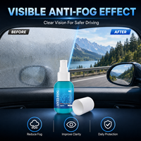 Agent anti-buée 50 ml, nettoyant pour vitres de voiture, spray pour pare-brise, miroir, fenêtre, visière, revêtement anti-buée pour une visibilité claire