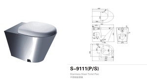 Nouveau design, fourniture d'usine, toilettes murales suspendues pour prison, en acier inoxydable, modèle S-9111(P/S) S-9111 - Product Image 4