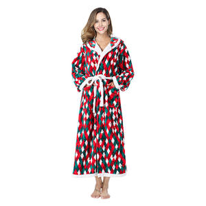 Noël à carreaux <span class=keywords><strong>peignoir</strong></span> chapeau à capuche couleur correspondant Pj flanelle noël luxe Onesie pyjamas <span class=keywords><strong>chemise</strong></span> <span class=keywords><strong>de</strong></span> <span class=keywords><strong>nuit</strong></span> pour les femmes - Product Image 1