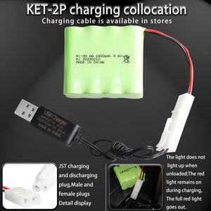 Batterie <span class=keywords><strong>rechargeable</strong></span> NiMH haute capacité 9,6 V 2400 mAh pour voitures électriques de course tout-terrain RC avec longue autonomie - Product Image 5