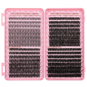 Kit de 640 bouquets de cils doux et moelleux à faire soi-même, mélange assorti 20D/40D/60D/80D, livre de cils individuels à 32 rangées, vente en gros - Product Image 1