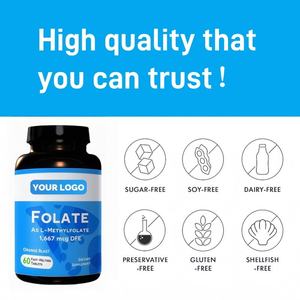 Suplemen kualitas tinggi mendukung Homocysteine & Cognition Plus B9 <span class=keywords><strong>B12</strong></span> l-methyl 5 Mthf methyl tablet <span class=keywords><strong>Folate</strong></span> untuk orang dewasa - Product Image 2