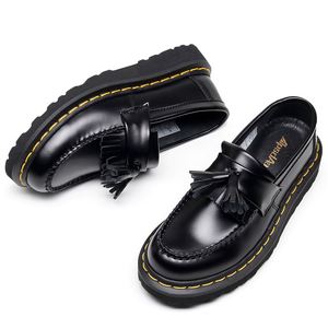 Nouvelles Bottes à Plateforme Tendance pour Femmes, Bout Carré, Cuir Véritable, Lacets, Respirantes, Légères, Idéales pour le Bureau, la Carrière et l'Université - Product Image 3