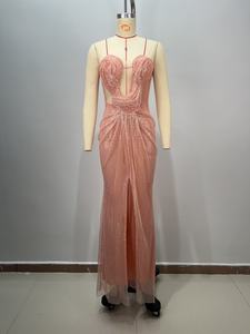 A10847 Thanh Lịch Strapless Không Tay Beading Phụ Nữ Ăn Mặc Sàn Chiều Dài Bóng Gown Với Tự Nhiên Vòng Eo Cho Buổi Tối Bên <span class=keywords><strong>Prom</strong></span> - Product Image 4