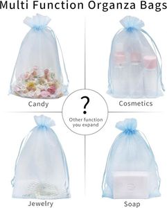 Sacs en organza personnalisés avec logo, pochettes à cordon en maille pour bijoux, sacs cadeaux transparents pour mariage et événements, personnalisation OEM ODM - Product Image 5