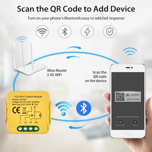 Module de relais intelligent <span class=keywords><strong>Homekit</strong></span> Matter WiFi pour la domotique, compatible avec <span class=keywords><strong>Homekit</strong></span>, Smartthings, Alexa, Google 1/2/3CH - Product Image 5