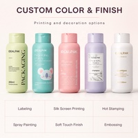 Collection de flacons cosmétiques de 350 ml aux couleurs pastel pour shampoing, lotion, après-shampoing et gel douche