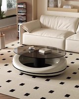Ensemble de table basse de luxe moderne de style européen avec verre trempé et éclairage créatif, couleur personnalisée, meubles de salon