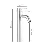 Robinet Mitigeur de Lavabo Classique Moderne Haut de Gamme en Acier Inoxydable Chromé, Monocommande, à Poser sur le Plan, pour Salle de Bain d'Hôtel