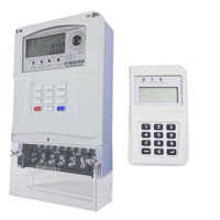 Compteur d'électricité triphasé prépayé de type split STS avec écran LCD, classe CIU 1.0, précision 0-9999.9 kWh, marque HT, modèle STE-38