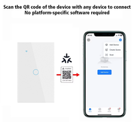 Interrupteur tactile intelligent Matter Over WiFi OEM IoT 1/2/3/4 gangs avec design moderne de luxe 10A, contrôle intelligent via application/Smart Life