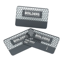 Plaques métalliques personnalisées de luxe ultra-minces en acier inoxydable noir mat découpées au laser et gravées, avec bande magnétique et finition miroir or rose