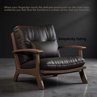 Canapé paresseux en cuir véritable de style vintage moderne et luxueux, avec chaise en bois massif et accoudoirs, pour salon et mobilier de maison