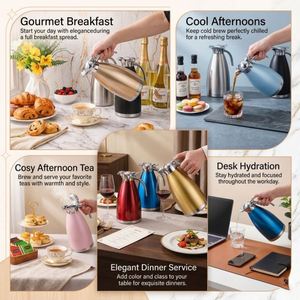 Custom Logo Milk Tea Insulated Stainless Steel <b>Coffee</b> Carafe for Hot <b>Liquids</b> Vacuum Thermal Pot - Product Image 6