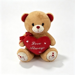 Oso de peluche personalizado de San Valentín, oso de peluche marrón con corazón rojo, oso de peluche de juguete, oso de peluche de amor. - Product Image 4