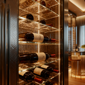 High Quality Big Modern Metal Glass Wine Refrigerator Display Bar <strong>Liquor</strong> Storage <strong>Cabinet</strong> for Hotel Restaurant - Product Image 3
