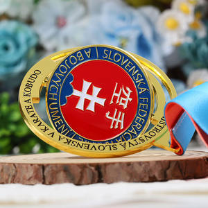 Logotipo de esmalte 3D giratorio Medallas de Karate Kobudo 20 años Medalla de metal personalizada de fábrica Metal Aleación de zinc Spinner Spinning Medalla de oro - Product Image 3