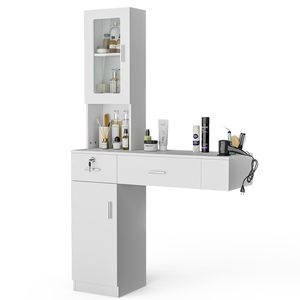 Barra de color para peluquería, equipos completos de salón, conjunto de belleza, paquetes de muebles, estación de salón de montaje en pared, espejo de tocador para maquillaje - Product Image 5