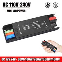 Mini driver LED pour éclairage AC110-240V vers DC 12V/24V 60W/100W/200W/300W/400W, adaptateur d'alimentation pour TV IP20