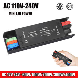 מיני הוביל תאורת נהג שנאי AC110-240V dc <span class=keywords><strong>12v</strong></span>/24v 60w/100w/200w/400 מתאם חשמל עבור ip20 טלוויזיה - Product Image 1