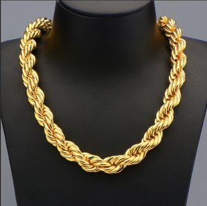 Collar <span class=keywords><strong>de</strong></span> Cadena <span class=keywords><strong>de</strong></span> Acero Inoxidable Chapado en <span class=keywords><strong>Oro</strong></span> Sólido <span class=keywords><strong>para</strong></span> <span class=keywords><strong>Hombre</strong></span>, Estilo Pesado, Gigante, <span class=keywords><strong>Puro</strong></span>, Grande - Product Image 6