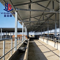 Abri pour moutons préfabriqué à faible coût en structure légère en acier, poulailler, ferme avicole, résistant au vent, imperméable, anticorrosion, hangar pour bétail