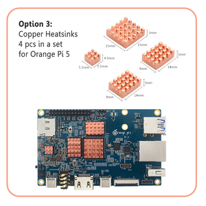 Orange <span class=keywords><strong>Pi</strong></span> 5 / 5B ヒートシンク CPU RAM 銅とアルミニウム製ヒートシンク オプション OPI 5 パッシブ冷却ラジエーター ヒートシンク - Product Image 4