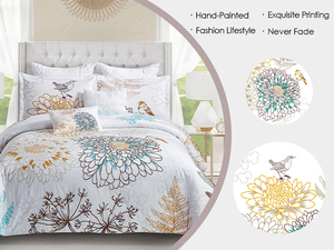 Ensemble de couettes style oiseau produit de lit familial 3 pièces excellent partenaire