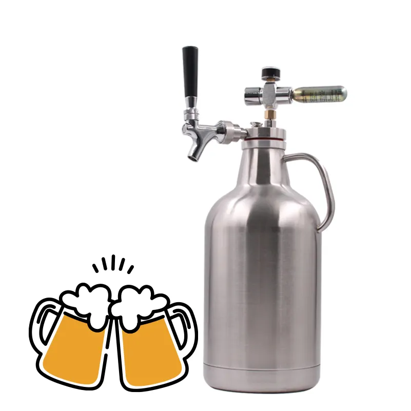 Grosir Outdoor Populer Menggunakan Salah Satu Galon SUS 304 Bertekanan Co2 Tekan Stainless Steel Bir Growler