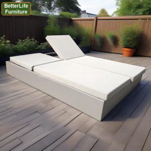 Chaise longue double confortable pour l'extérieur, zone piscine, <span class=keywords><strong>2</strong></span> places, chaise longue <span class=keywords><strong>de</strong></span> <span class=keywords><strong>jardin</strong></span>, <span class=keywords><strong>lit</strong></span> <span class=keywords><strong>de</strong></span> jour en rotin, mobilier <span class=keywords><strong>de</strong></span> patio, canapé d'angle, chaise longue - Product Image 3