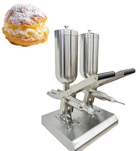 Machine de remplissage manuelle à 2 têtes pour churros, pâte de cacahuète, confiture, <span class=keywords><strong>chocolat</strong></span>, gâteaux, croissants, pains, beignets et crème - Product Image 1