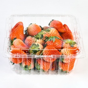 Envase Desechable de PET Transparente <span class=keywords><strong>para</strong></span> Fruta Fresca, <span class=keywords><strong>Frambuesas</strong></span>, Arándanos, Caja de Plástico Tipo Concha <span class=keywords><strong>para</strong></span> Fresas - Product Image 1