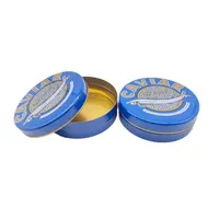 Custom Logo 250G Luchtdicht Food Grade Metalen Ronde Kan Lege Caviar Tins
