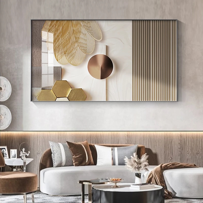 Luxus moderne minimalist ische abstrakte Gold Poster druckt nordische Dekor Wand kunst Leinwand Malerei Wandbilder für Wohnzimmer Dekor