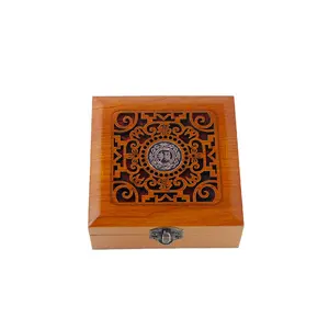 Manufacturers Luxury Embossed Brand Logo Wooden Cosmetics Jewelry Bracelet Packaging Box