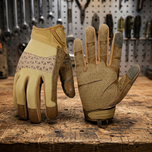 Guantes de Seguridad JNA GROUP Negros y Amarillos de PU con Textura de Tractor, Antideslizantes, con Muñequera Elástica, 7 oz, Sin Silicona ni Látex - Product Image 2