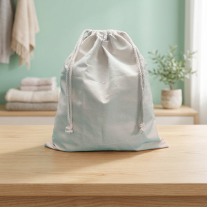 Small Cotton <b>Canvas</b> Drawstring Pouch with Zipper Closure for Gift Packaging Travel Storage Daily Organization Use Set Pack - Product Image 3