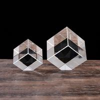 Bloque de Cristal K9 de 60 mm con Esquinas Cortadas, Cubo de Vidrio Transparente de 6 cm para Máquina Láser 3D Xtool, Grabado UV