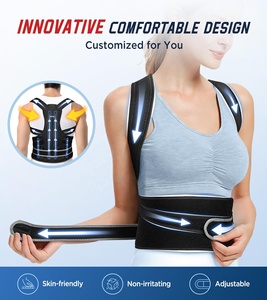 Pengekang punggung korektor postur wanita dan pria, penyangga punggung pereda nyeri punggung bawah dapat disesuaikan dengan Terapi magnetik - Product Image 5