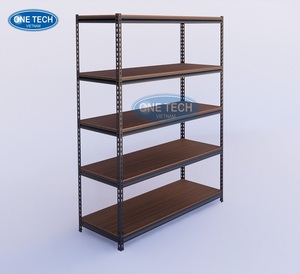 Estanterías/estanterías de 5 niveles sin tornillos, ajustables, con recubrimiento electrostático en polvo, en colores blanco, negro y veta de madera. - Product Image 3