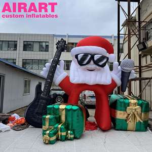 Accessoire de fête de Noël gonflable <span class=keywords><strong>DJ</strong></span> Père Noël, gonflables d'entrée pour festival de musique de Noël, Père Noël à barbe blanche personnalisé - Product Image 4