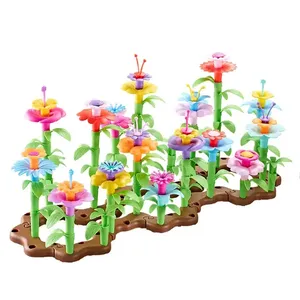 Fiore giardino fai da te blocco giocattolo Set stelo costruzione giocattolo fiore compatibile Building Block Set fiore fai da te per i bambini