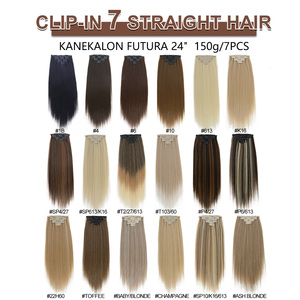 Super Oferta de <span class=keywords><strong>Septiembre</strong></span>, Extensiones de Cabello Sintético Julianna Kanekalon Futura de 24 Pulgadas y 150g, Resistentes al Calor, Lisas Tipo Yaki, con Clip - Product Image 5