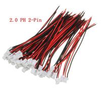 Kabel Konektor Flat 2-Pin Mini Micro JST 2.0 PH Merah Hitam dengan Selubung PVC Nylon dan Konduktor Tembaga Berlapis Timah untuk Elektronik