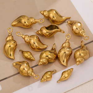 จี้เปลือกหอยสแตนเลสชุบทอง สไตล์วินเทจ เครื่องประดับสำหรับทุกเพศ - Product Image 5