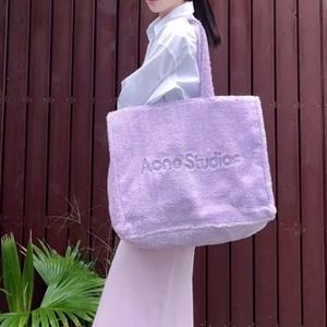 Waterproof Plush Tote <b>Bag</b> Custom Embroidery Logo <b>Large</b> Furry Shoulder <b>Bag</b> Travel <b>Beach</b> <b>Bag</b> With <b>Large</b> Capacity - Product Image 5