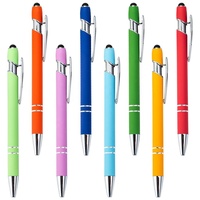 Stylo bille universel promotionnel 2-en-1 pour tablette et téléphone, en métal, avec logo personnalisé et largeur d'écriture de 1,0 mm