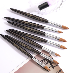 Nuevo <span class=keywords><strong>para</strong></span> <span class=keywords><strong>Amazon</strong></span> Kolinsky Siberian Nail Art Carving Pen Flat Nylon Hair con mango de <span class=keywords><strong>madera</strong></span> de sándalo negro Crystal Pen Design - Product Image 3