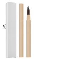 Pensil Alis Cair Vegan Label Pribadi 4 Ujung Tahan Air Ultra-halus Cepat Kering Anti Luntur Tahan Lama 6 Warna untuk Riasan Laminasi